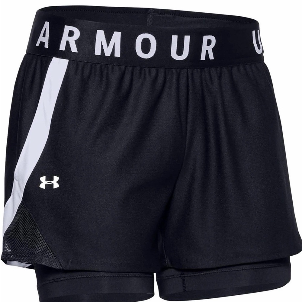 Under Armour 2 in 1 Women's Black Shorts - Picture 2 of 5